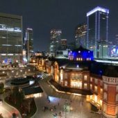 東京駅丸の内駅舎周辺の夜景