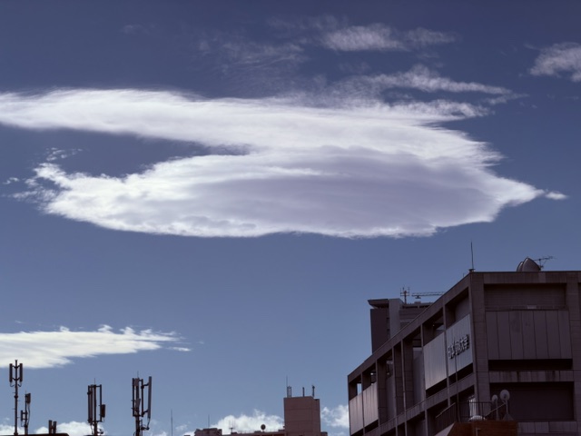 レンズ雲出現しました